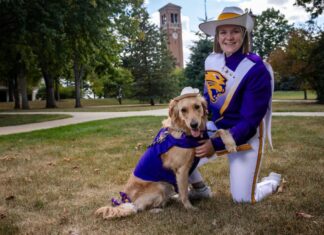 This University Marching Band Has A ‘Golden’ Member Stealing The Show – A Service Dog
